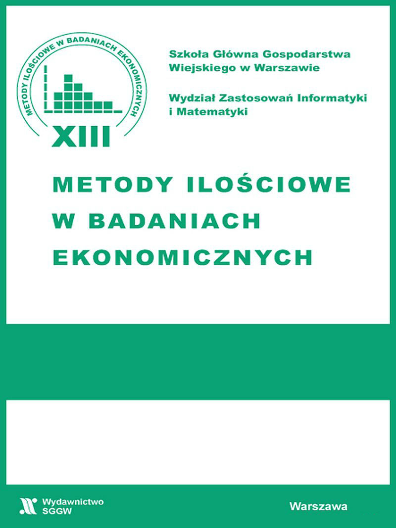 THE APPLICATION OF QUANTILE REGRESSION TO THE ANALYSIS OF THE RELATIONSHIPS BETWEEN THE ENTREPRENEURSHIP INDICATOR AND THE WATER AND SEWERAGE INFRASTRUCTURE
5 IN RURAL AREAS OF COMMUNES
6 IN WIELKOPOLSKIE VOIVODESHIP Cover Image