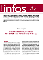 British EU reform proposal: role of national parliaments in the EU Cover Image