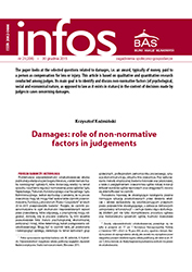 Damages: role of non-normative factors in judgements Cover Image