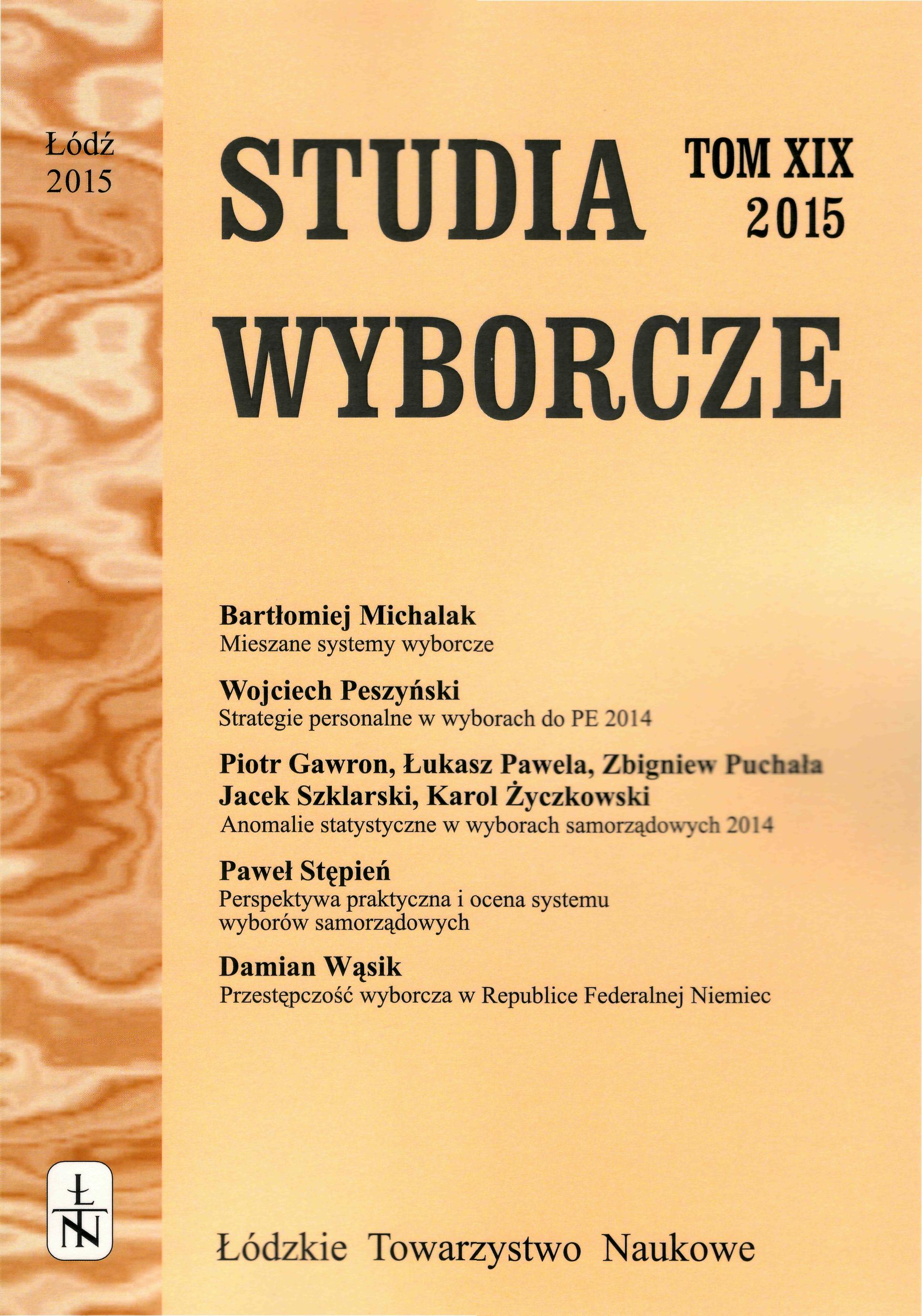 Polish local election in 2014 – the practical perspective and the evaluation of the electoral system Cover Image