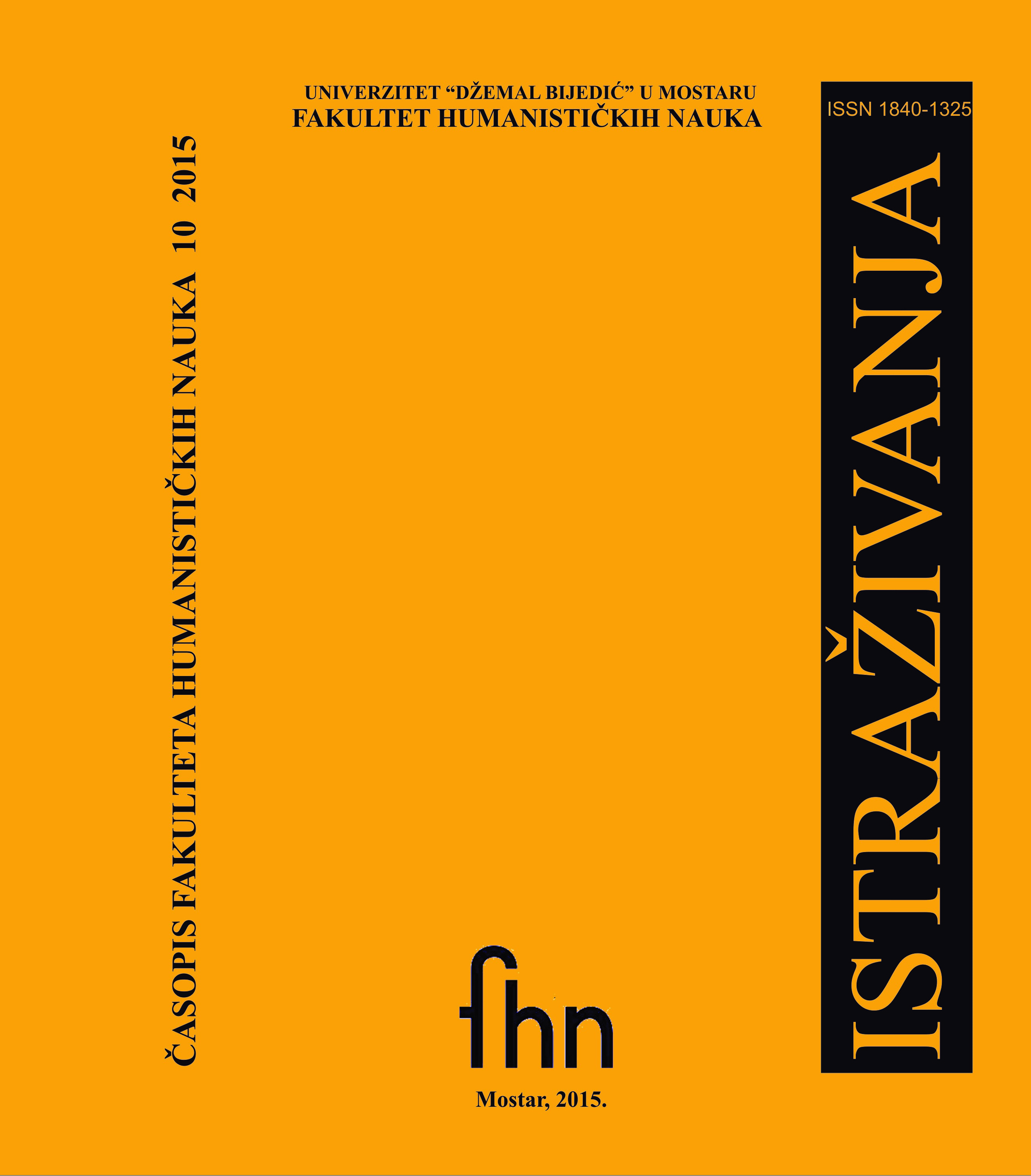 Anthroponymic Forms for Women's and Men's Personal Names in Folk Song Registered in Tešanj Area Cover Image