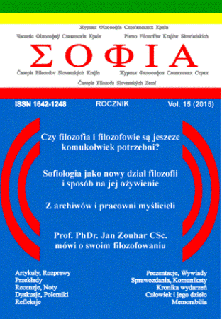 The Round Table of the Philosophers of Slavic Countries (23 IX 2014) Cover Image