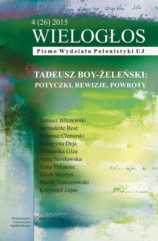 A debate on cultural (im)maturity (that didn’t take place): Karol Irzykowski and Tadeusz Boy-żeleński Cover Image