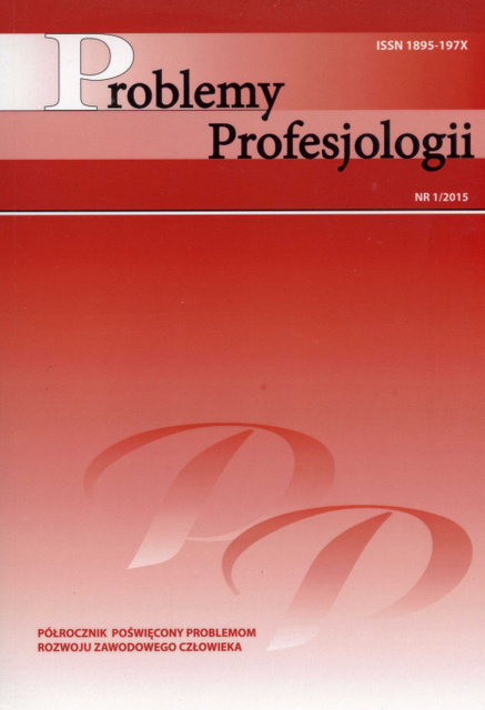 PROFESSIONAL BURNOUT IN THE CONTEXT OF PSYCHOLOGICAL ALIENATION AND SUBJECTIVE MEANING OF EXPERIENCING PROFESSION Cover Image