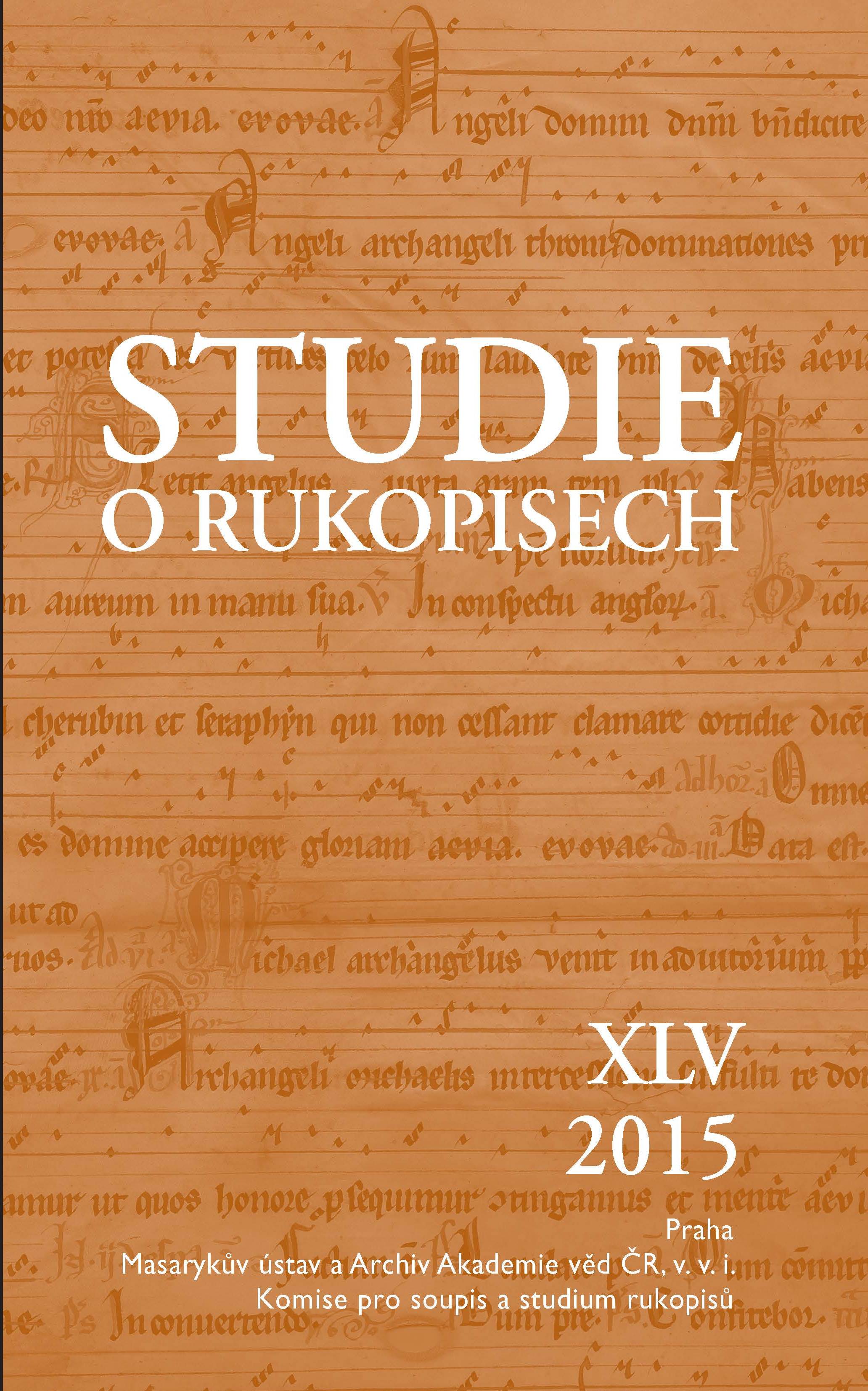 Czech codicological literature 2005–2015 (register) Cover Image