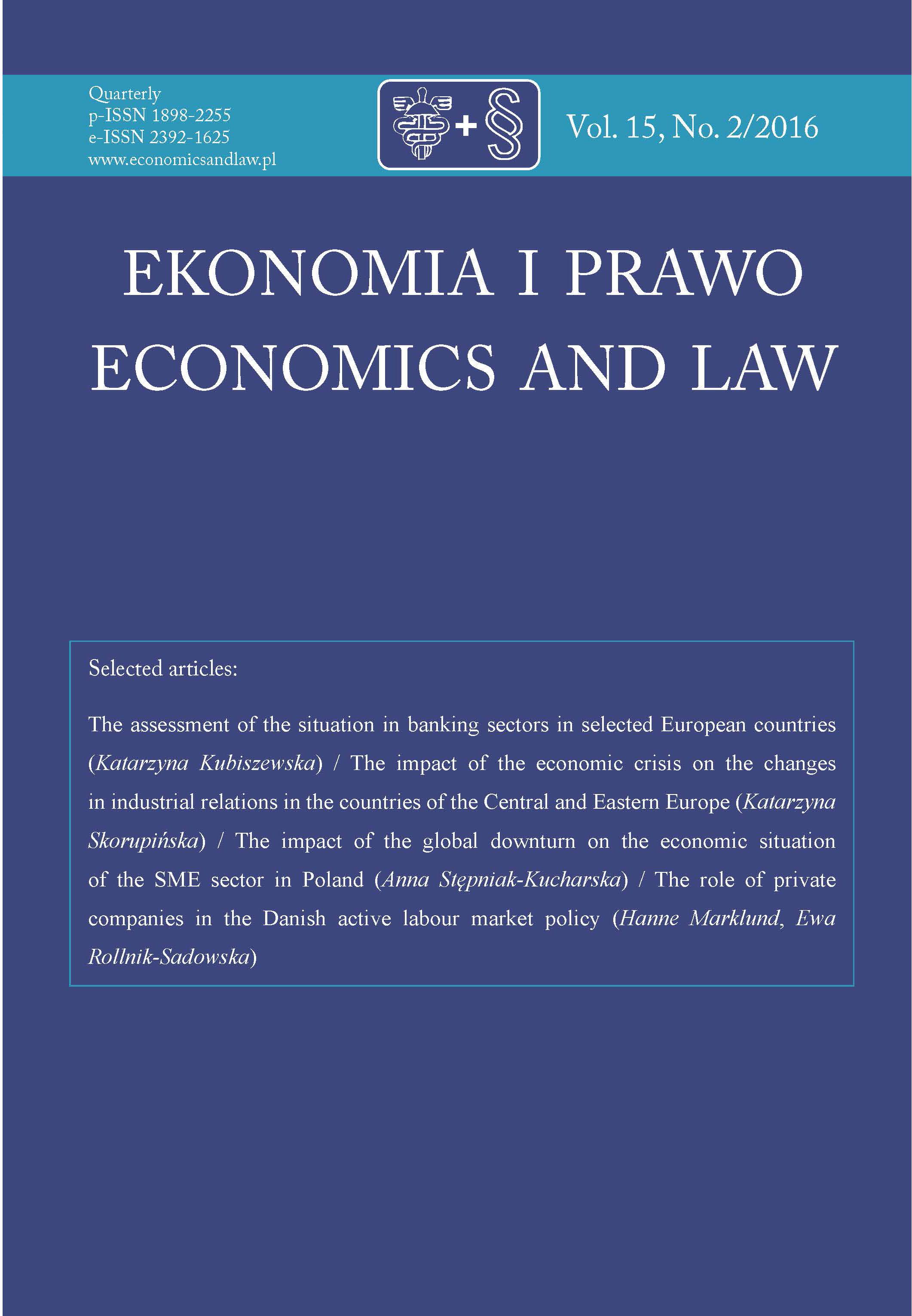 THE IMPACT OF THE GLOBAL DOWNTURN ON THE ECONOMIC SITUATION OF THE SME SECTOR IN POLAND Cover Image