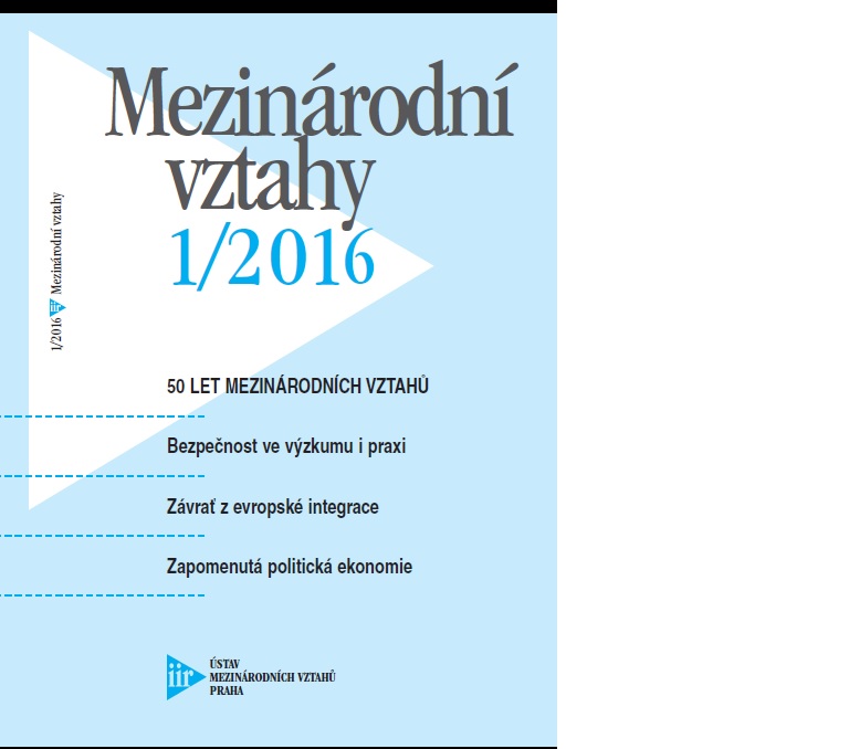 International Relations Reseach at the Semiperiphery:
Reflections on the 50th Anniversary of the Journal Mezinárodní vztahy Cover Image