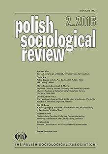 Preferred Levels of Income Inequality in a Period of Systemic Change: Analysis of Data from the Polish Panel Survey, POLPAN 1988-2003