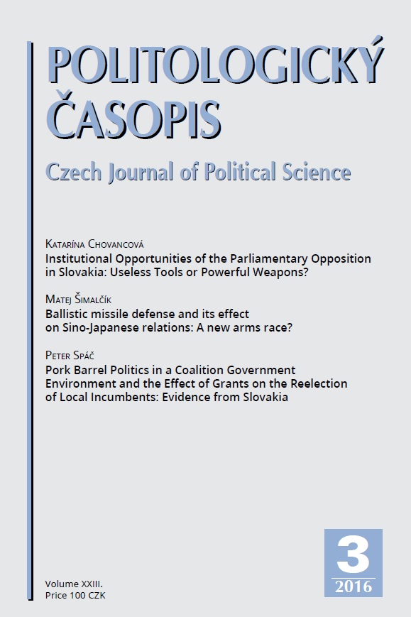Pork Barrel Politics in a Coalition Government Environment and the Effect of Grants on the Reelection of Local Incumbents: Evidence from Slovakia Cover Image