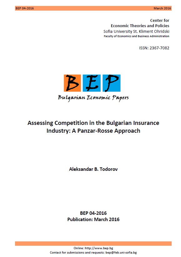Assessing Competition in the Bulgarian Insurance Industry: A Panzar-Rosse Approach Cover Image