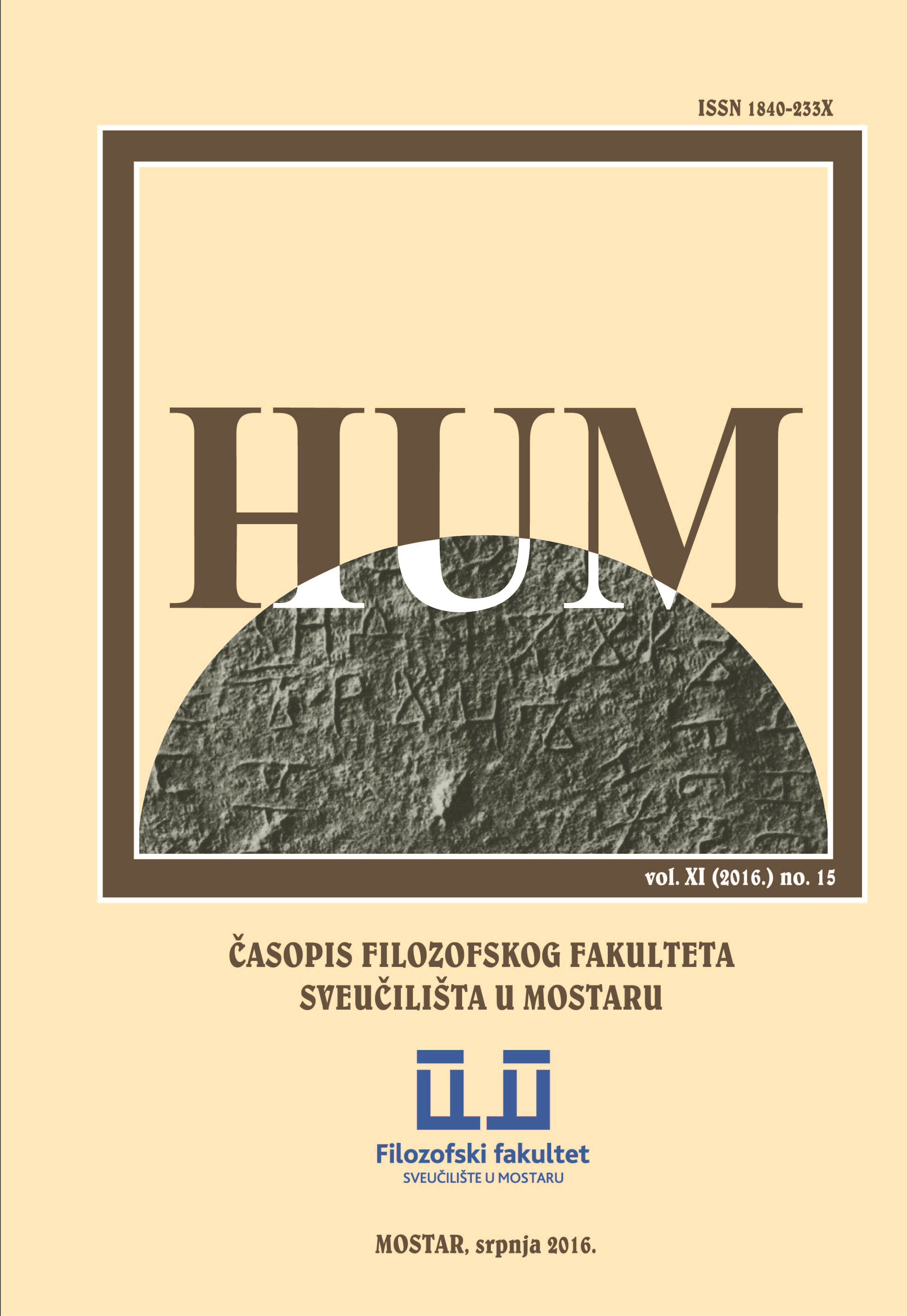 A speech by his excellency archbishop mons. Luigi Pezzuto, apostolic nuncio while visiting the Faculty of Humanities and Social Sciences at University of Mostar (9. june 2016.) Cover Image