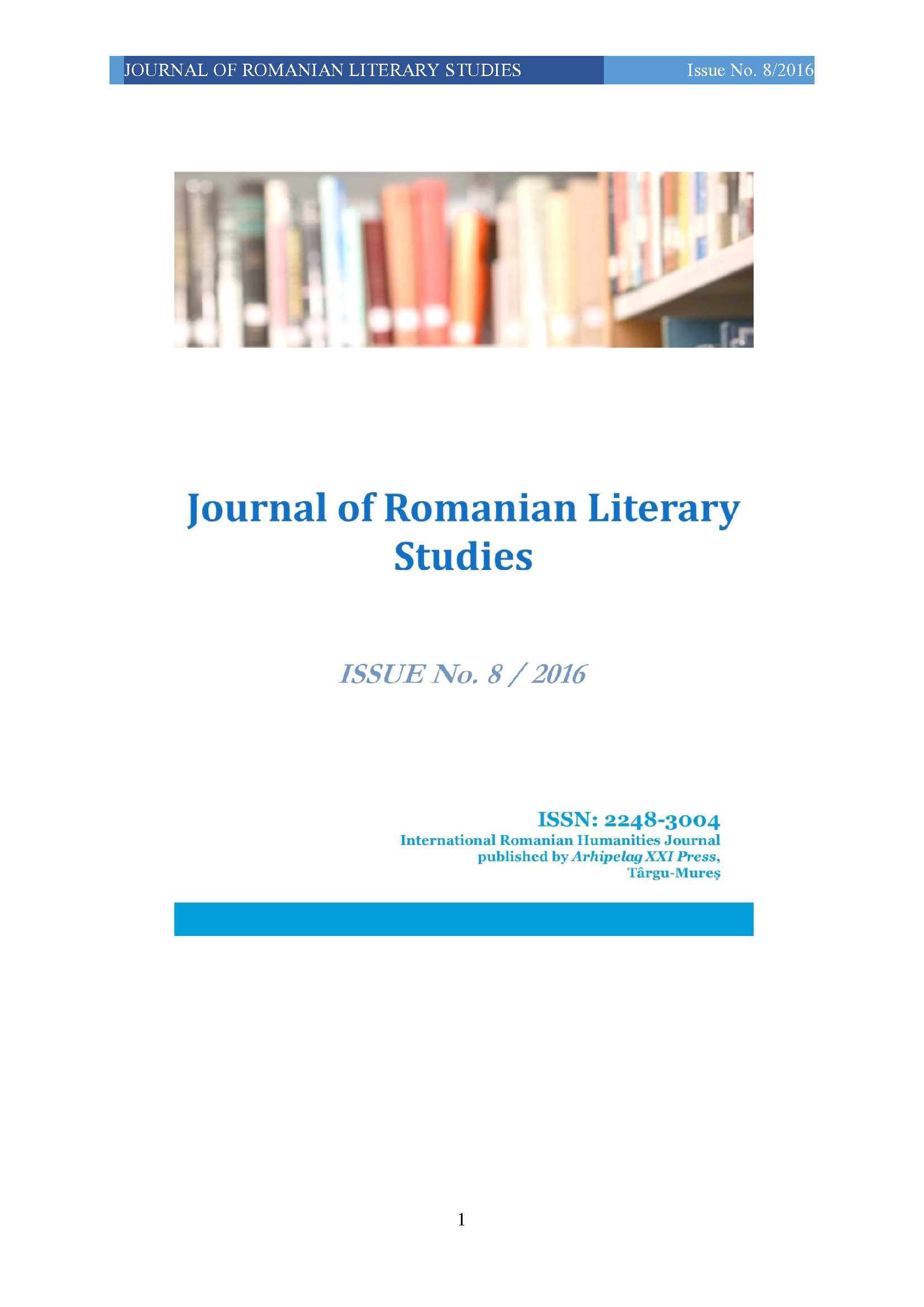 THE MAN IN THE WORLD OF WOMEN. MYTHOLOGICAL INSERTIONS, PSYCHO-SOCIOLOGICAL CONSIDERATIONS AND THE PERMUTATION OF VALUES IN ION CREANGĂ’S TALES Cover Image