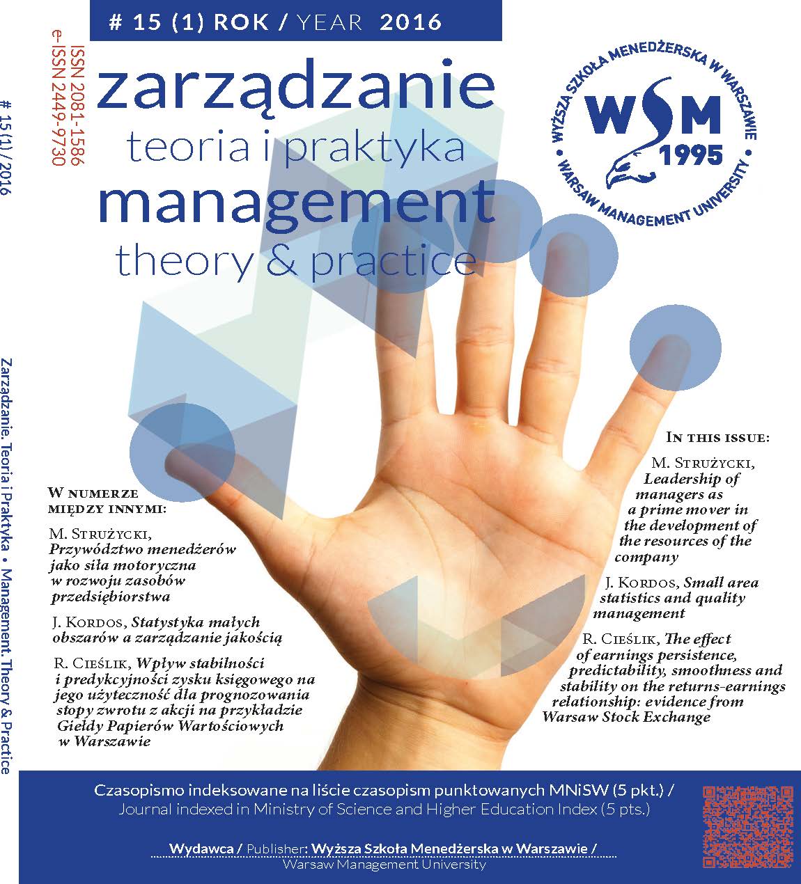 SMALL AREA STATISTICS AND QUALITY MANAGEMENT Cover Image