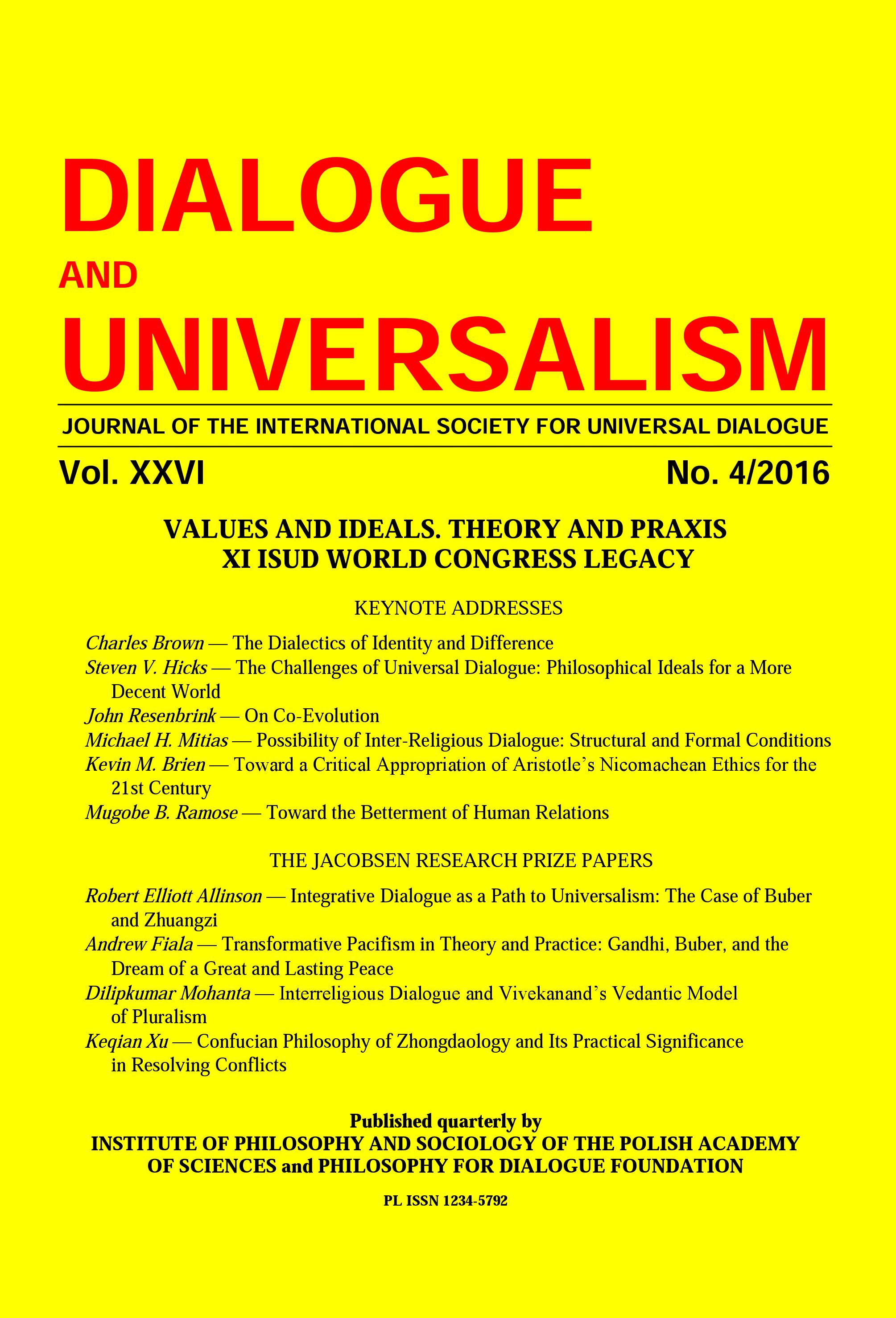 THE VALUE OF CONVERSATIONAL THINKING IN BUILDING A DECENT WORLD: THE PERSPECTIVE OF POST-COLONIAL SUB-SAHARAN AFRICA Cover Image
