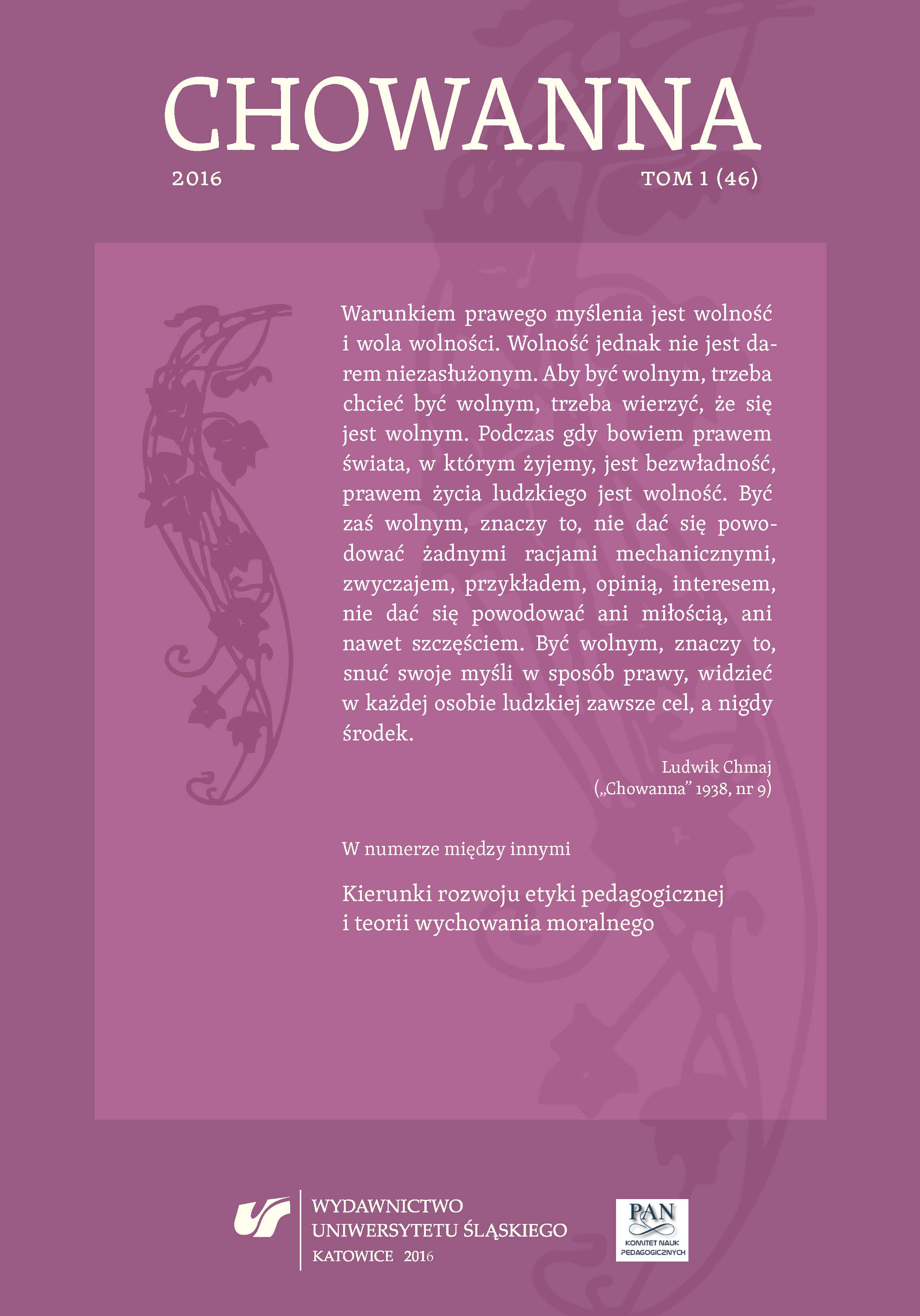 Monographic Part. Developmental Directions of Pedagogical Ethic and Theory of Moral Education (edited by Alicja Żywczok): Cheating on School Tests – Between Ethics and the Social Norms Cover Image
