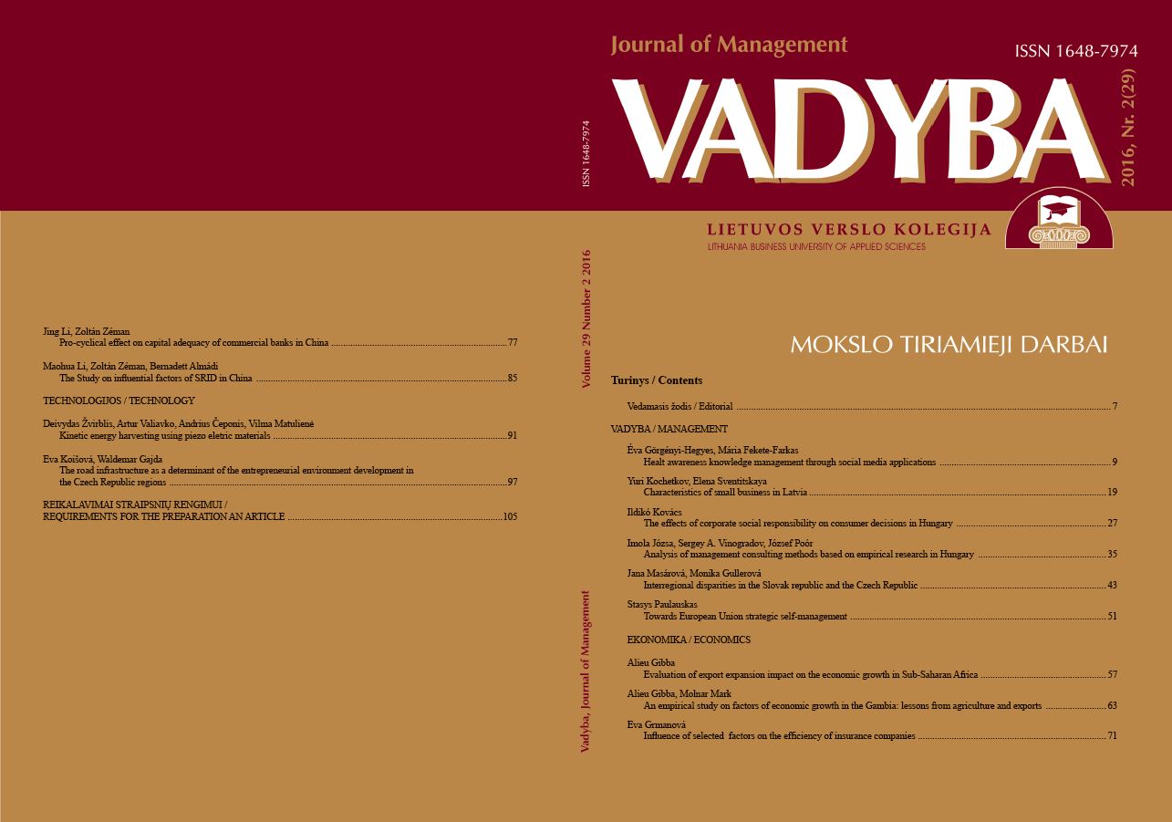 ANALYSIS OF MANAGEMENT CONSULTING METHODS BASED ON EMPIRICAL RESEARCH IN HUNGARY Cover Image