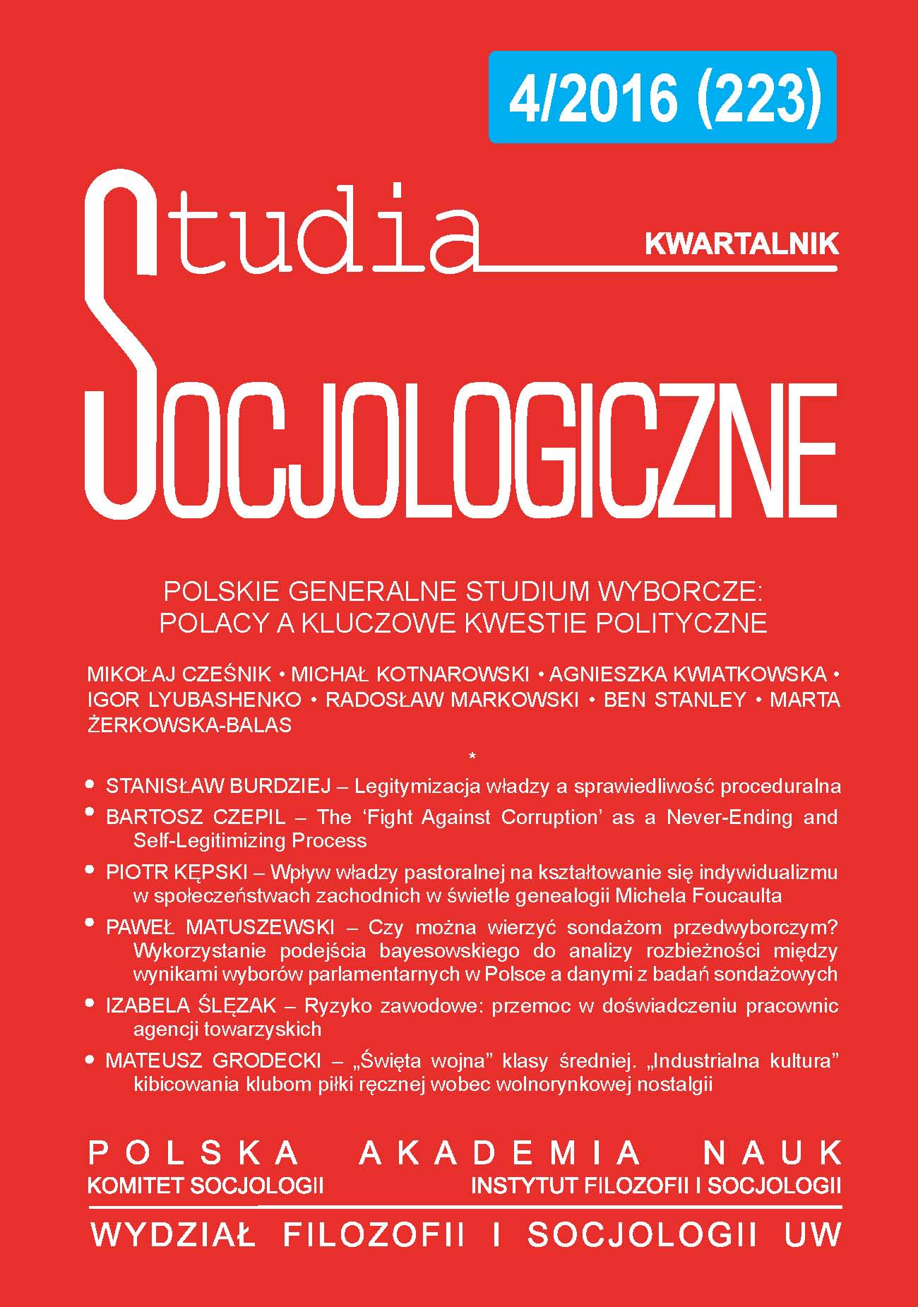 The Ideological Essence of the Left–Right Dimension in Poland in the Years 1997-2015 Cover Image
