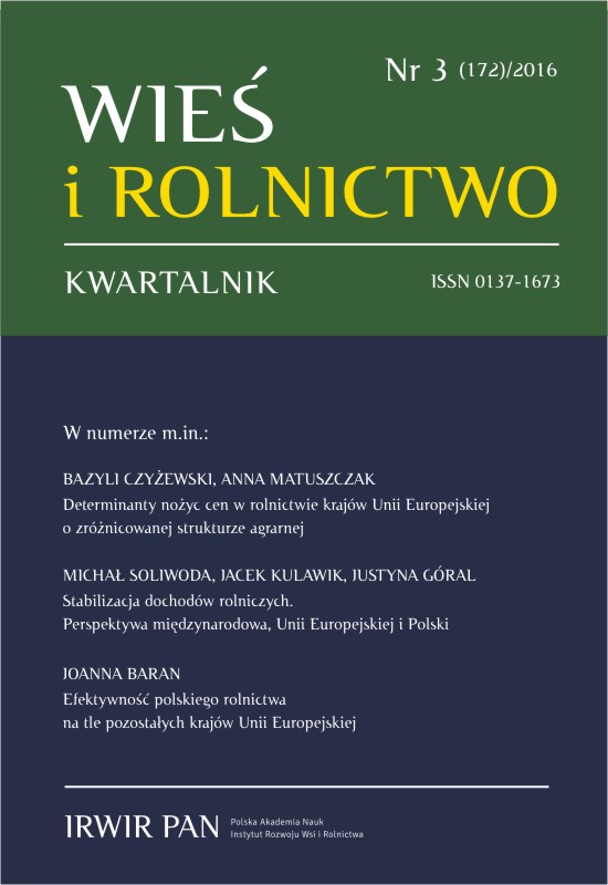 POLISH RURAL AREAS FACING SOCIO-ECONOMIC CHALLENGES OF THE 21ST CENTURY IN VIEW OF RESEARCH CONDUCTED IN IRWIR PAN IN 2014 AND 2015 Cover Image