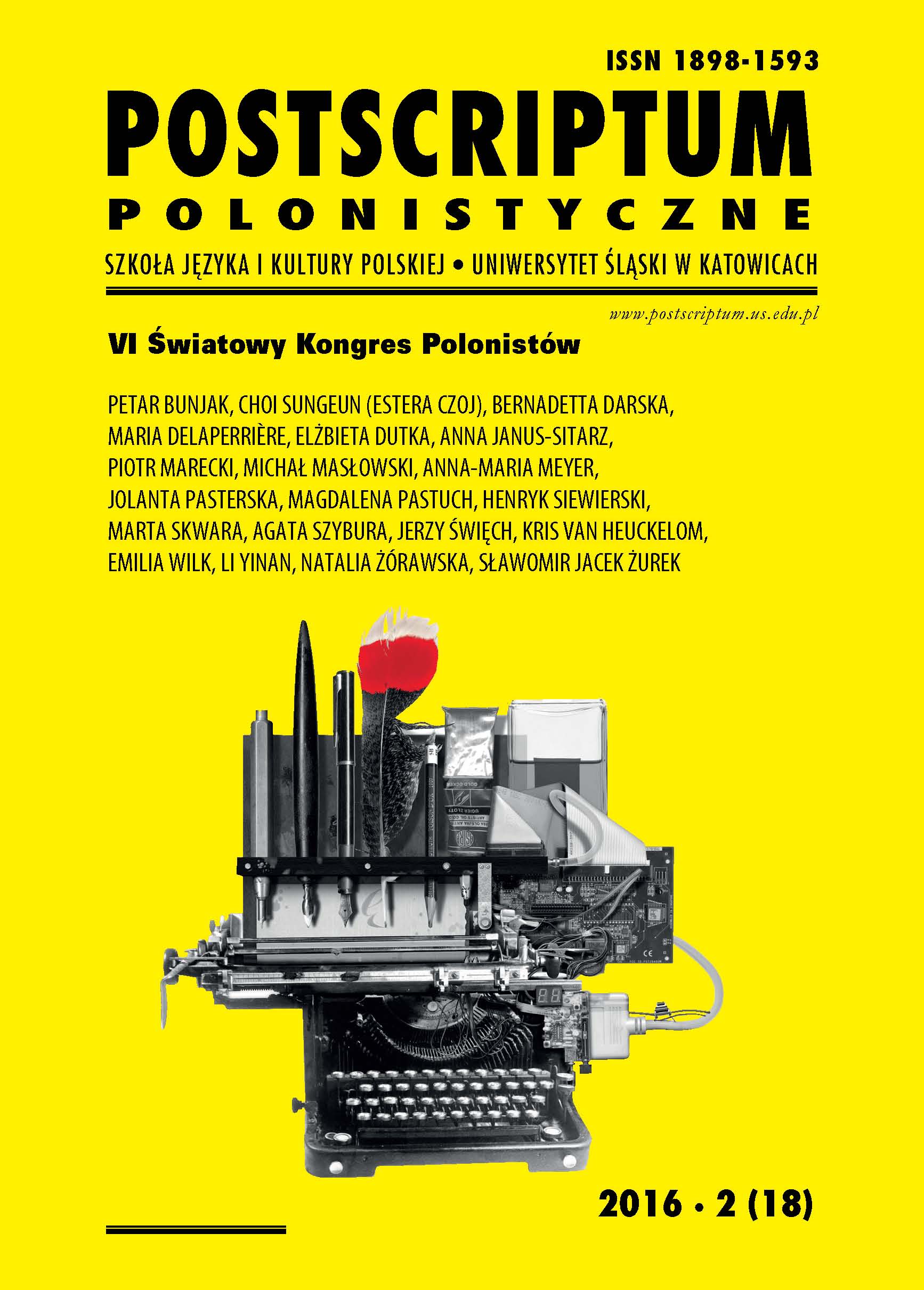 Poland and the Poles in poetical works of the authors writing in Polish in Israel Cover Image
