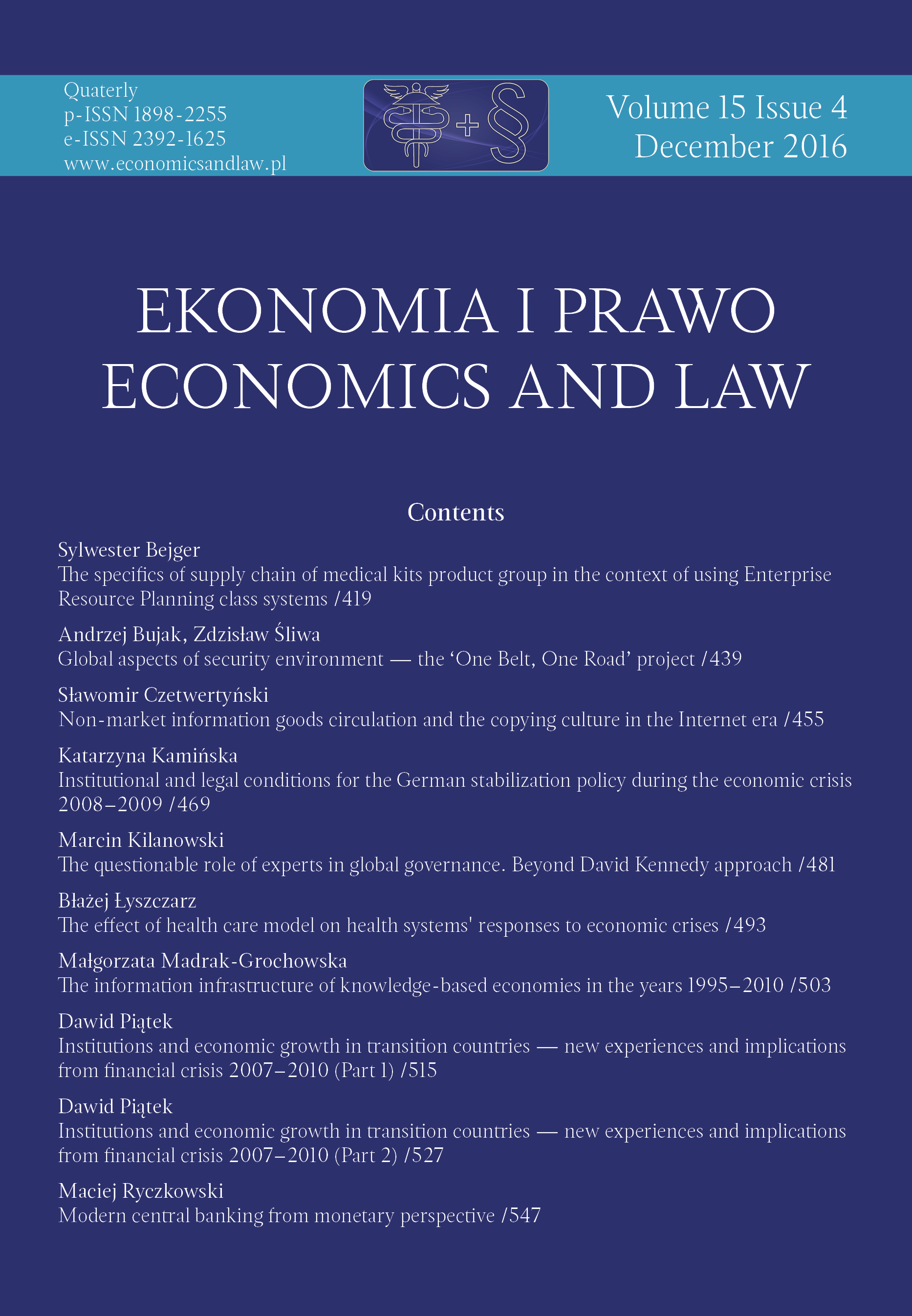 Institutions and economic growth in transition countries — new experiences and implications from financial crisis 2007–2010 (Part 2) Cover Image