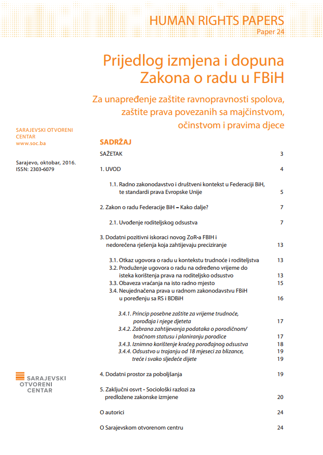 Proposed amendments to the Law on Labour in the FBiH