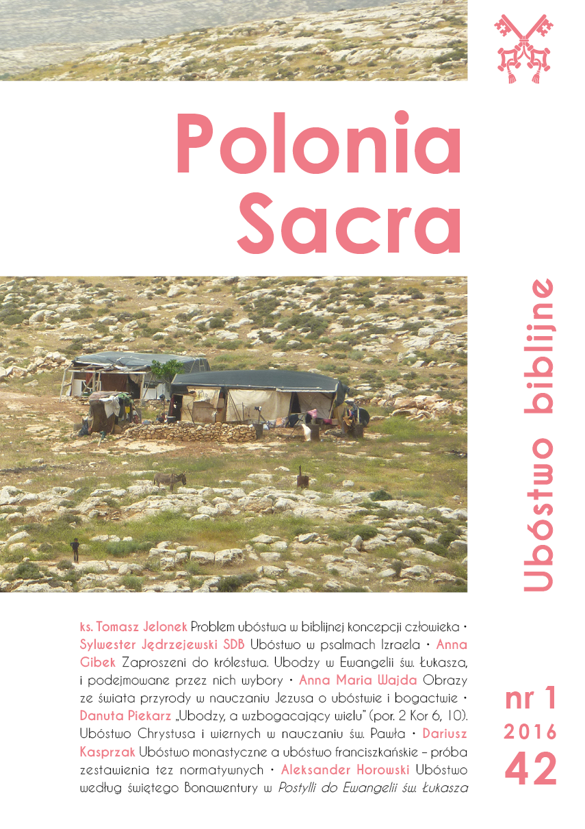 Poverty according to St Bonaventure of Bagnoregio in the Postilla super Lucam Cover Image