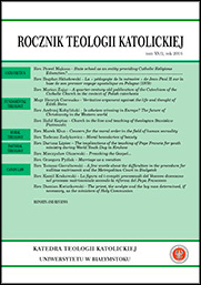 Report on the activities of the Chair of Catholic Theology at the University of Bialystok in the academic year 2015/2016 Cover Image