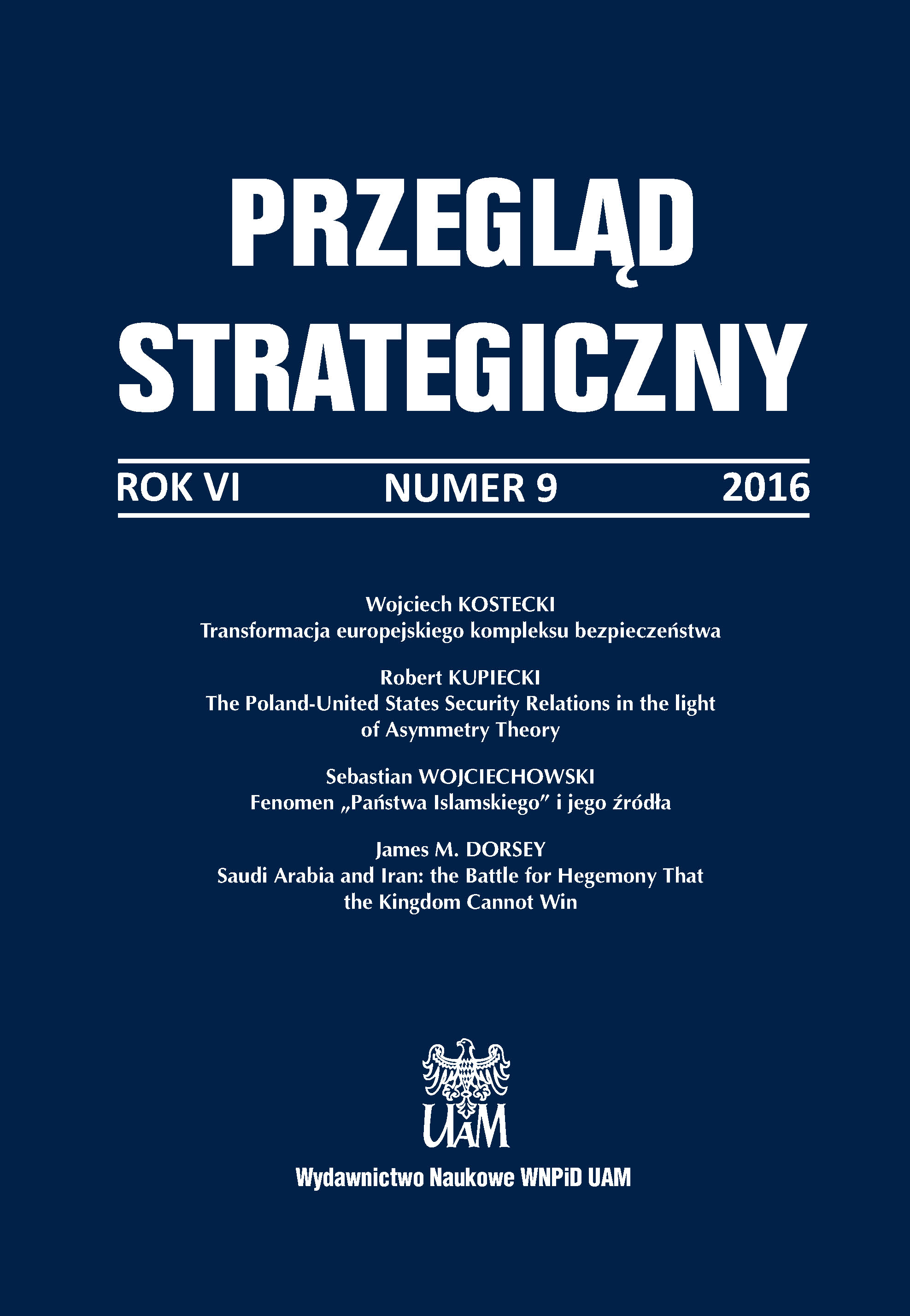 The Poland-United States security relations in the light of asymmetry theory Cover Image