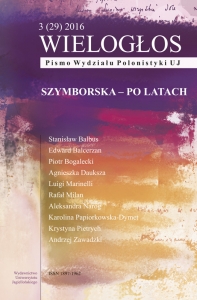 The Touch of Metaphor. On Metapoetic Aspects of Touch (Mainly) in Sad rozstajny (Bifurcated Orchard) by Bolesław Leśmian Cover Image