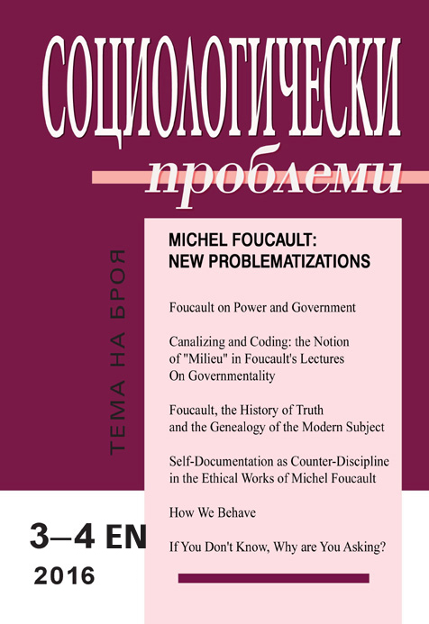 Canalizing and Coding: the Notion of “Milieu” in Foucault’s Lectures On Governmentality