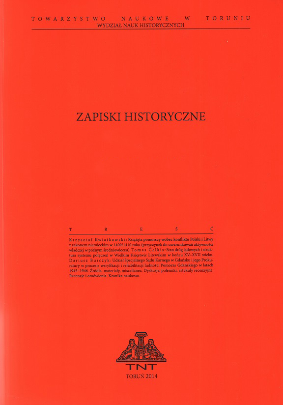 About the Unsuccessful Synthesis of the Medieval History of the Territory of the Present Gdansk Archdiocese and the Unreliable Research of its Author Cover Image