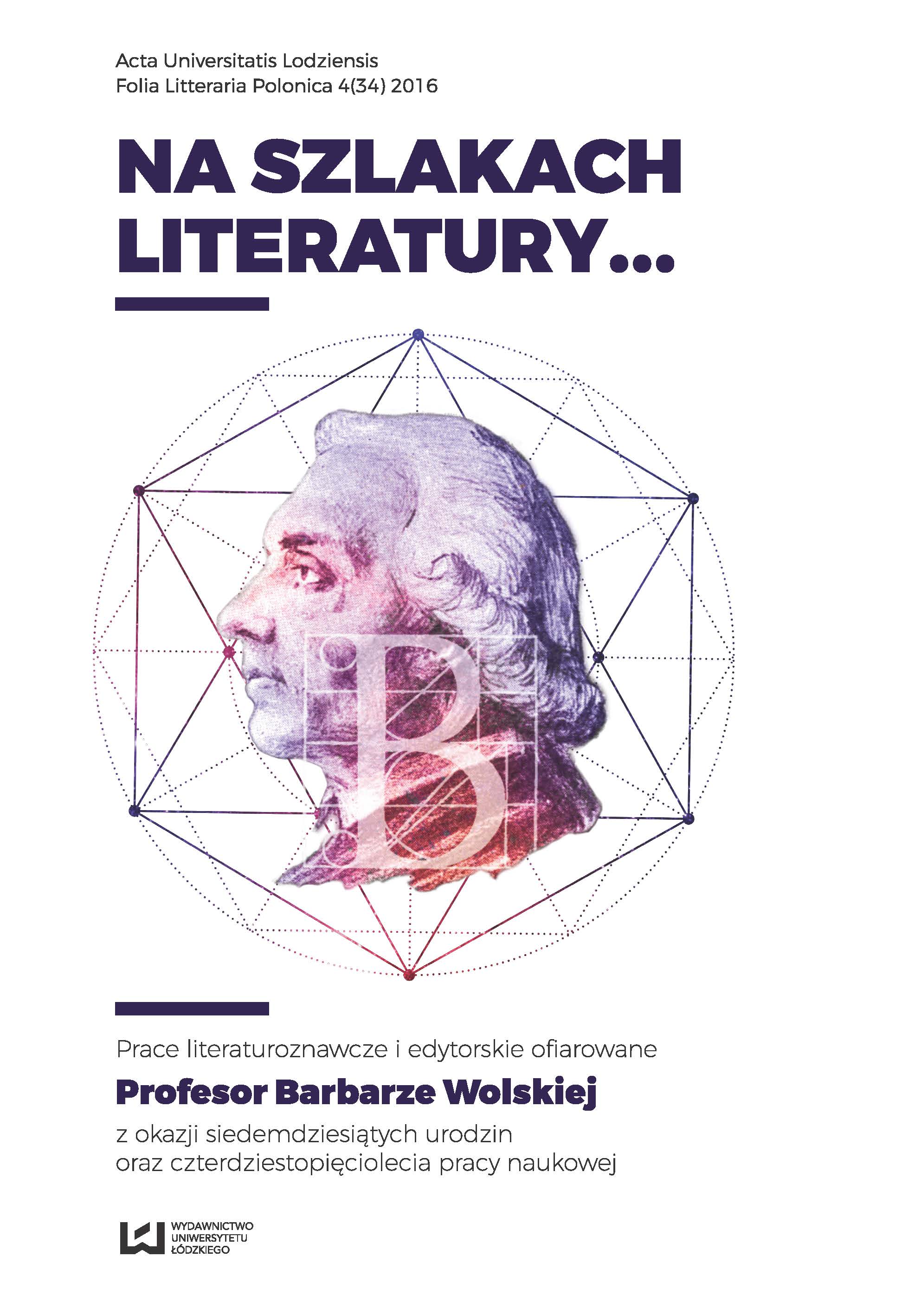 Contribution to the study of the publishing framework of dramatic works written by Wincenty Ignacy Marewicz Cover Image