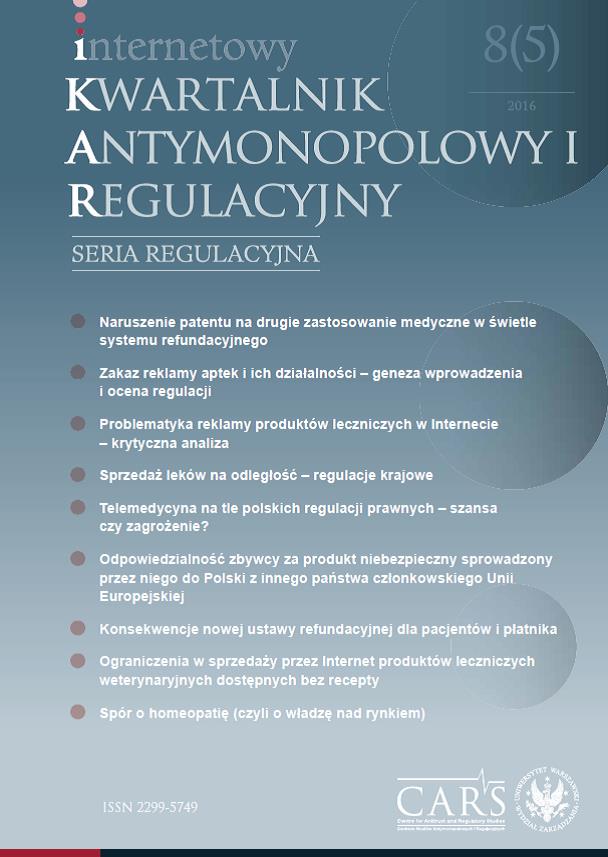 Telemedicine against the background of Polish legal rules – opportunity or threat? Cover Image
