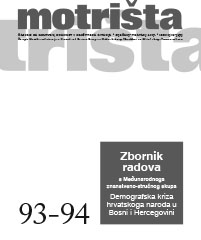 Croatian language as a factor in protection of the demographic perspective of Croats Cover Image