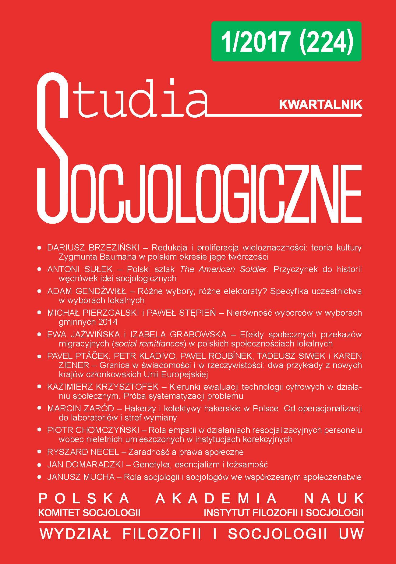 Zygmunt Bauman Poznan affinity Cover Image