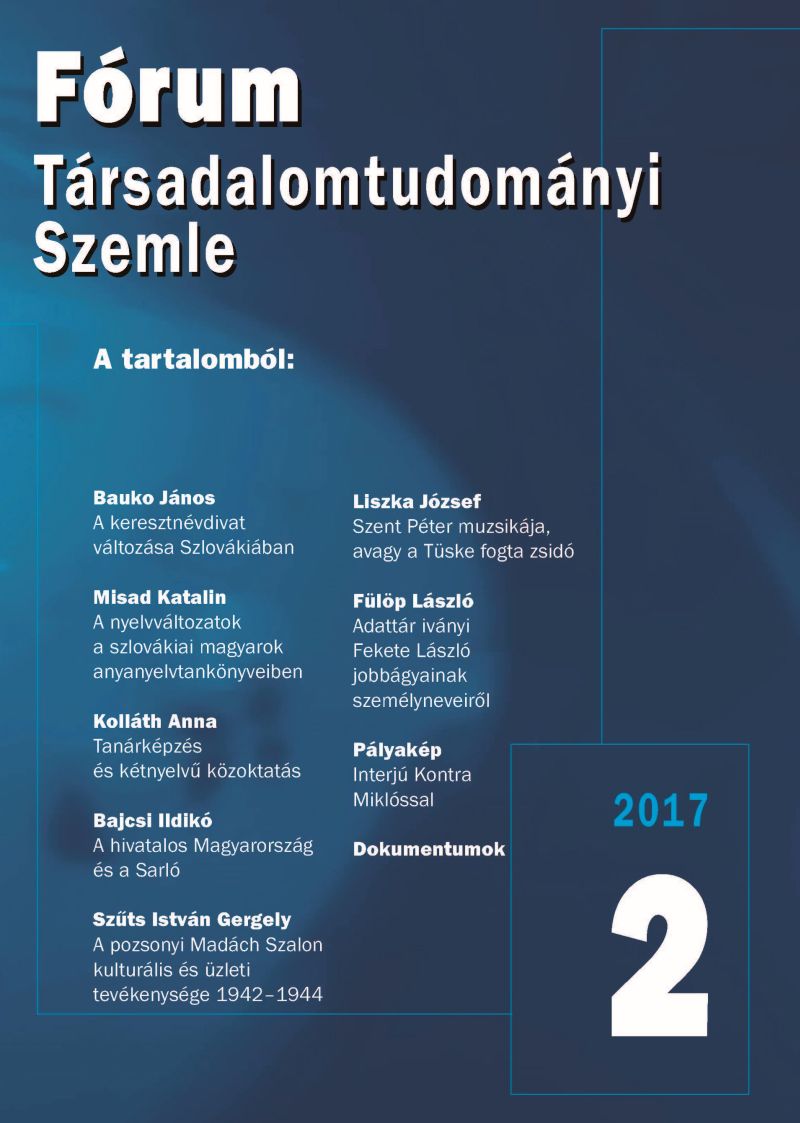 Changing of Forename Fashion in Slovakia Cover Image