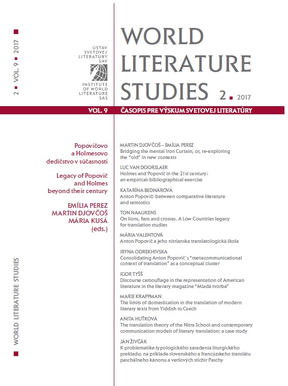 The translation theory of the Nitra School and contemporary communication models of literary translation: a case study Cover Image