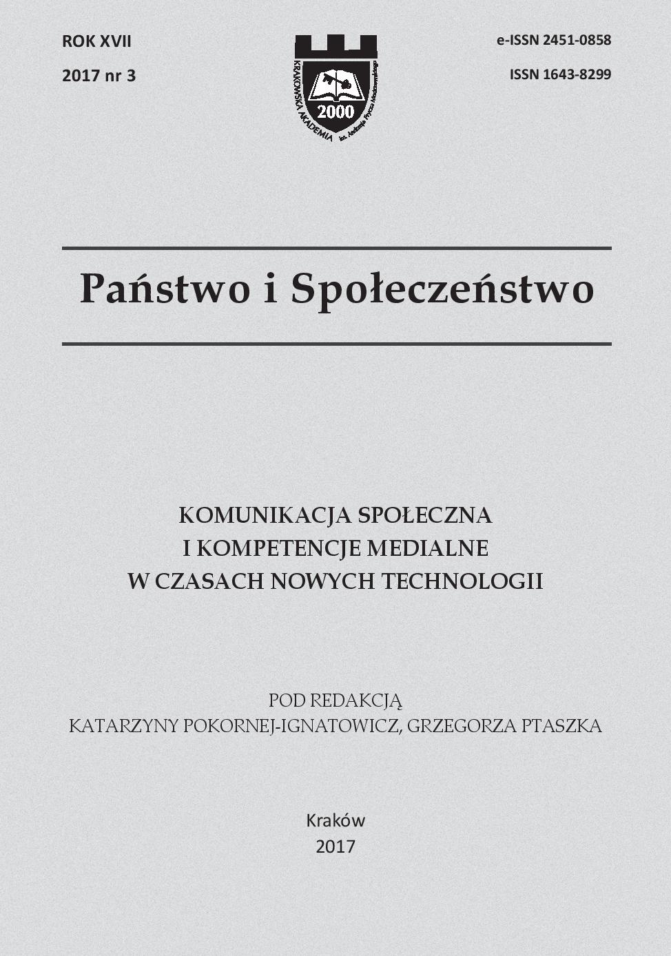Justyna Wojniak, Citizen in the network society. Conditions and tools for social participation in the post-modern world [Publisher of the Pedagogical University of Cracow, Krakow 2016, 227 pp.] Cover Image
