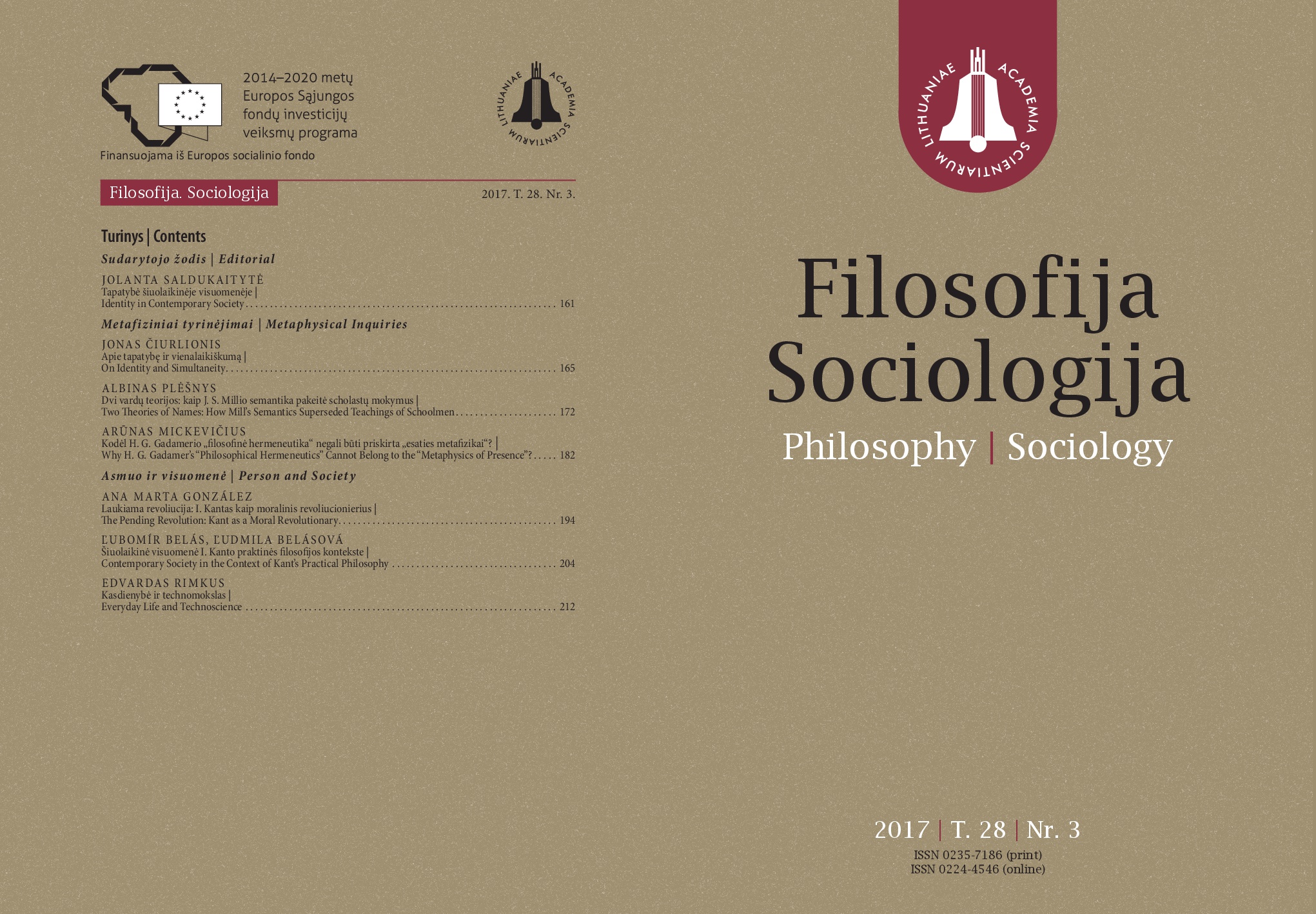 Contemporary Society in the Context of Kant’s Practical Philosophy Cover Image