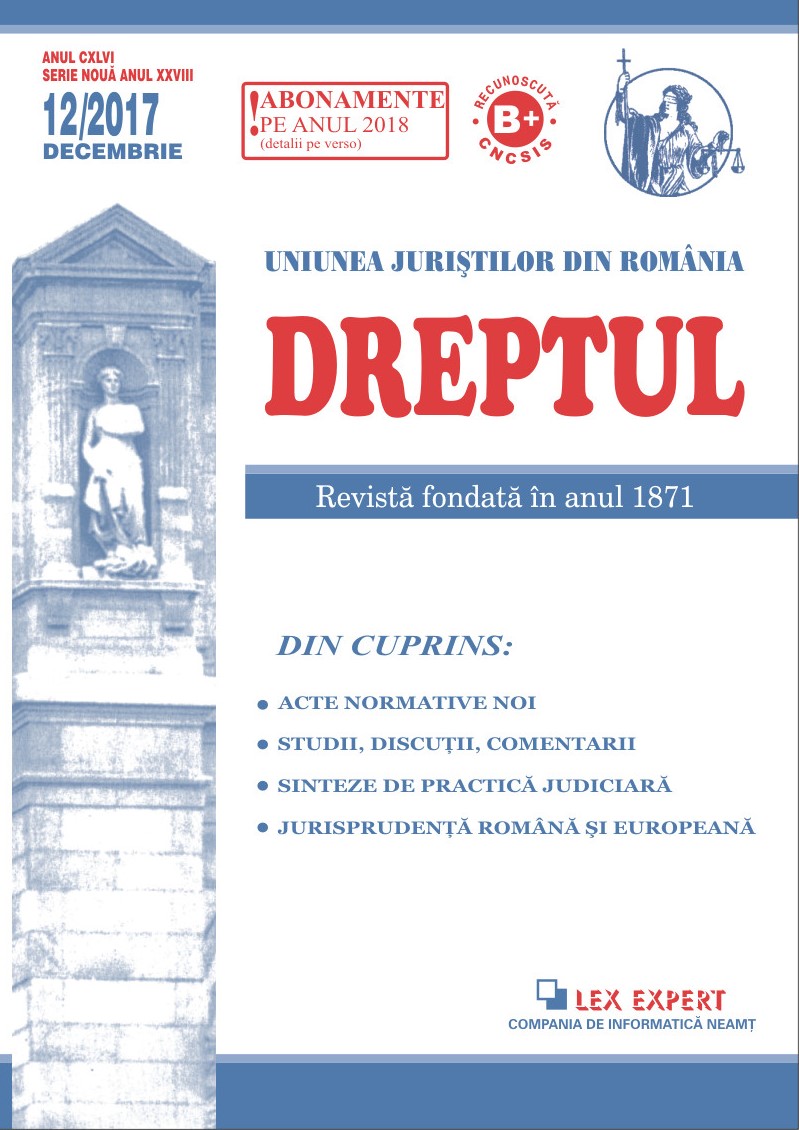 Particular aspects concerning the measure of preventive arrest. The case of preventive arrest provided by Article 223 (1) d) of the Criminal Procedure Code. Examination of the legal classification of the deed on the occasion of solving the proposal f Cover Image