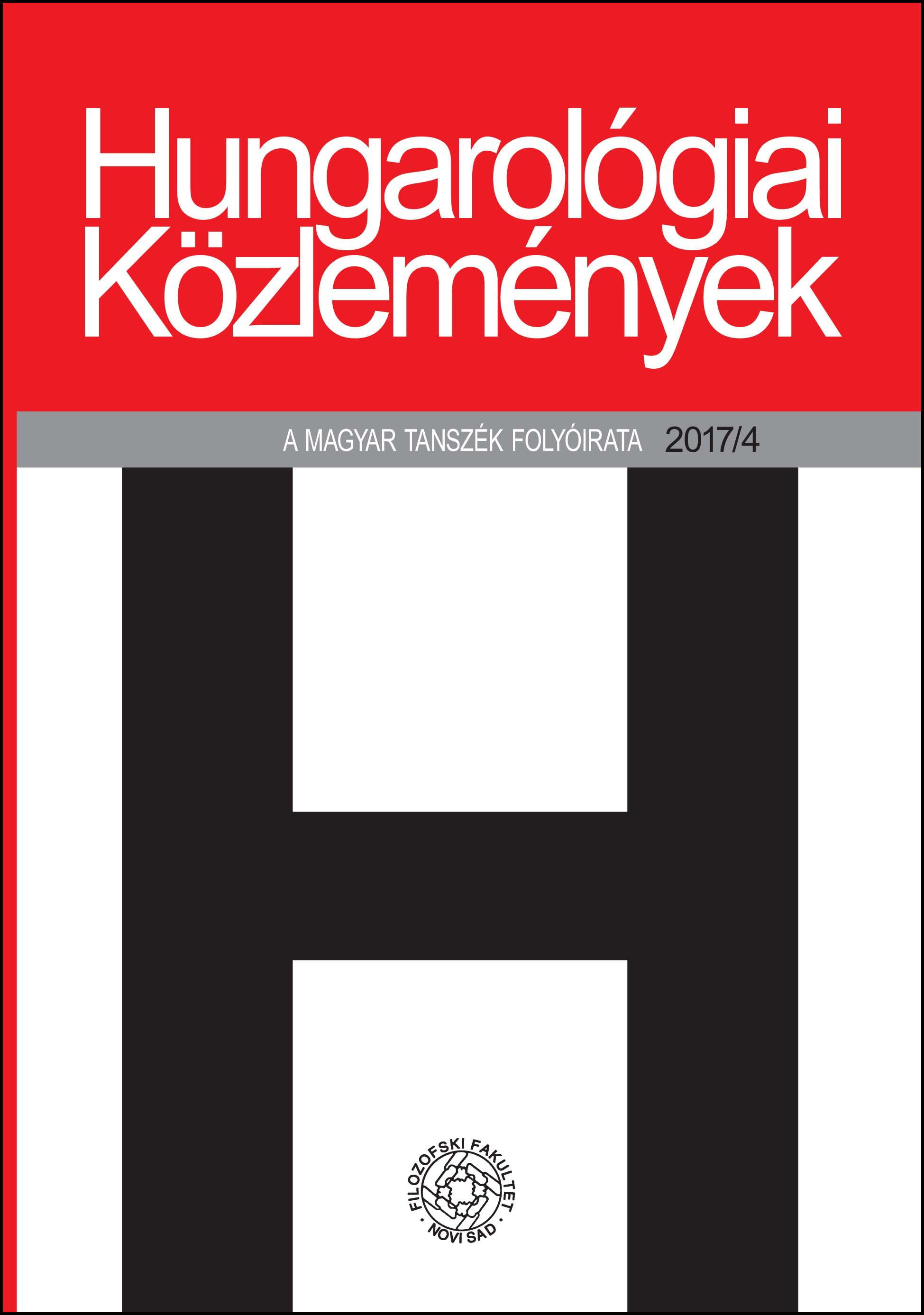 Methodological Possibilities of Contextualisation in a Hungarian Literary History Written in Romanian Cover Image
