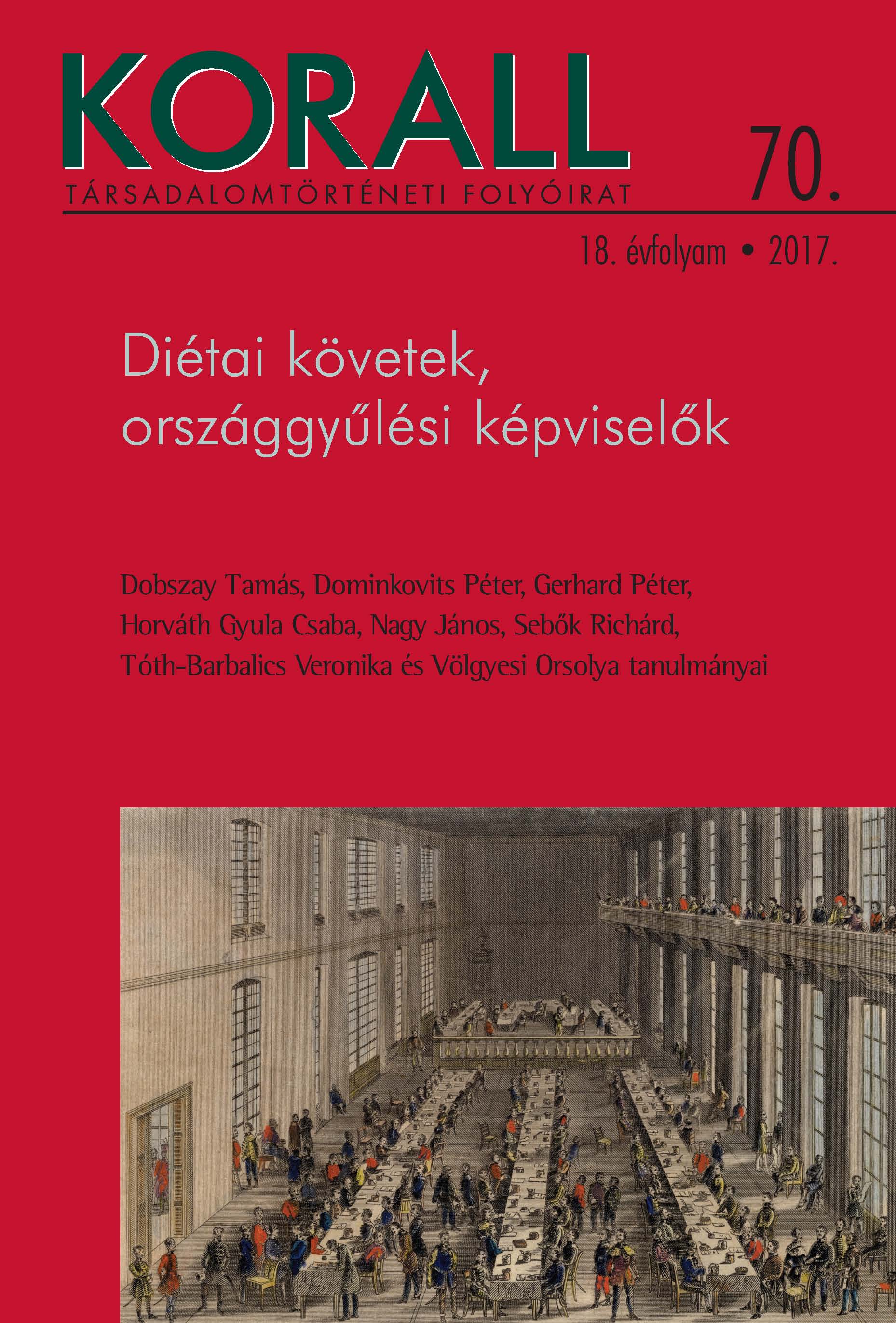 István Széchenyi’s Participation in the National Assembly. Diet Itinerary Cover Image