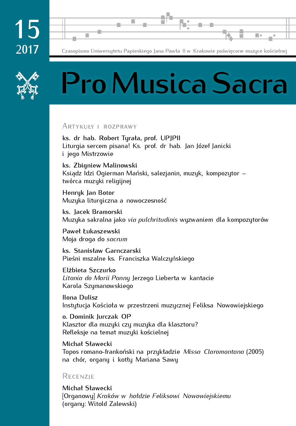 Topos Romano Frankish, on the example of Marian Sawa’s Missa Claromontana (2005) for choir, organ and timpani Cover Image