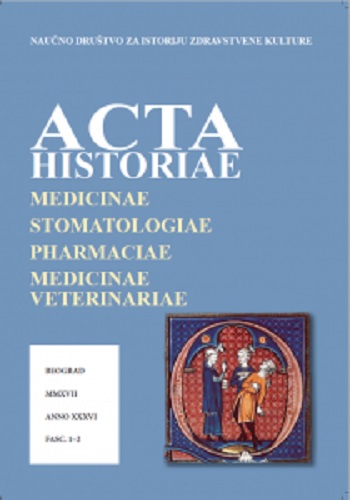 The Role of Metropolitan Stefan Stratimirović in Health Care Education of Serbs in the Habsburg Monarchy