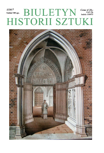 Gotycka polichromia tympanonu portalu południowego kaplicy św. Anny na Zamku Wysokim w Malborku.