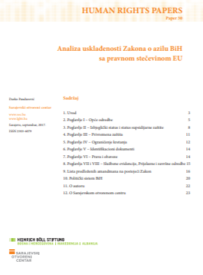 Analysis of the Compliance with the BiH Asylum Law with the EU acquis Cover Image