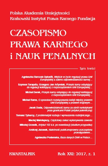 On the issues of robbery and theft by extortion (regular or irregular concurrence between Art. 280 and 282 of Polish Criminal Code?) Cover Image