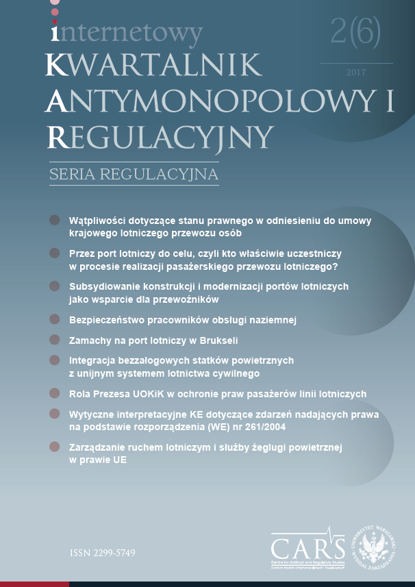 Subsidizing the Construction and Modernization of Airports as an Aid to Airlines – Feasibility Analysis of Control in International Law Cover Image