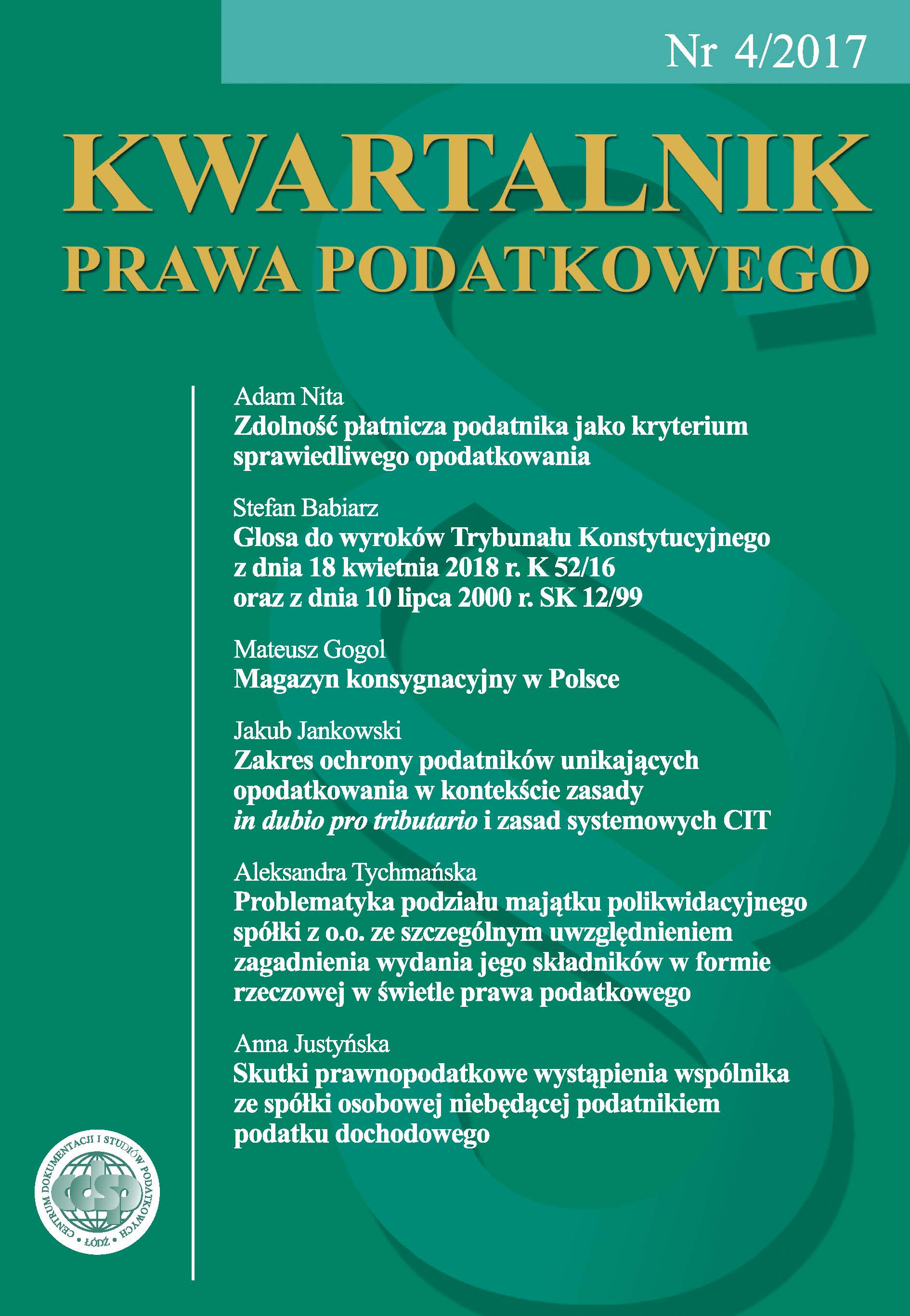 Commentary to Constitutional Court decisions of 18 April 2018 (K 52/16) and 10 July 2000 (SK 12/99) Cover Image