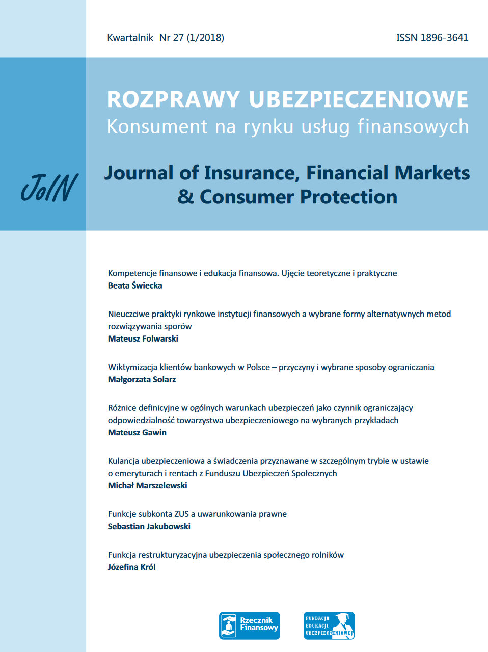 Functions of subaccount in Social Insurance Institution – legal perspective Cover Image